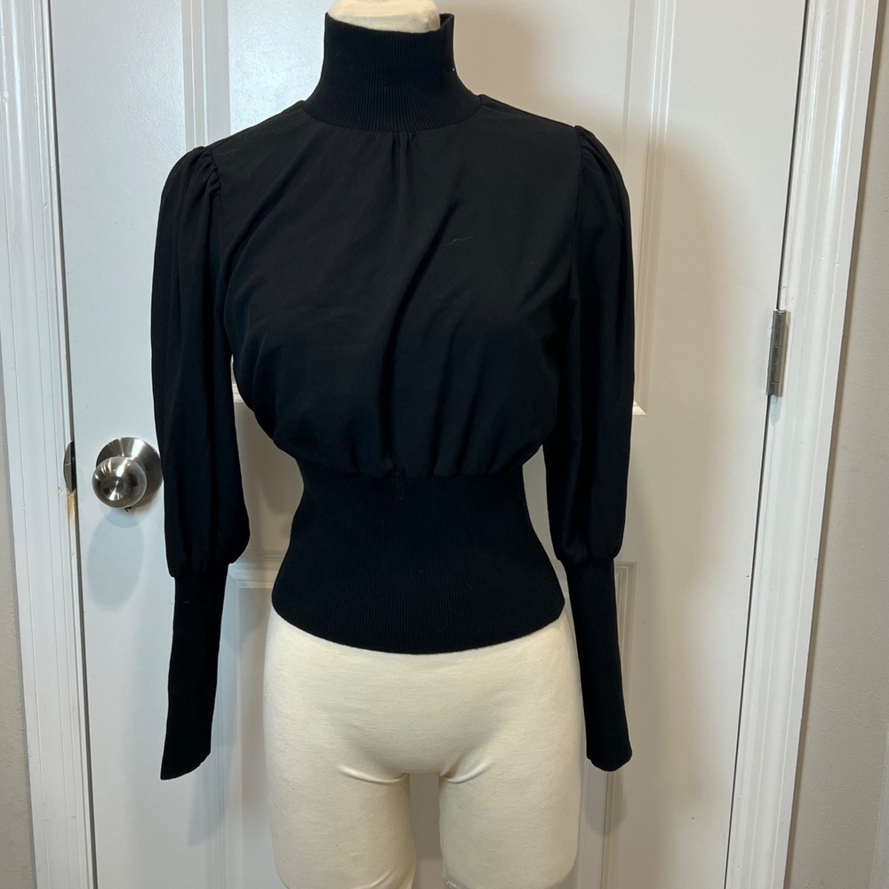 French Connection Black Cowl Neck Long Sleeve Sweater